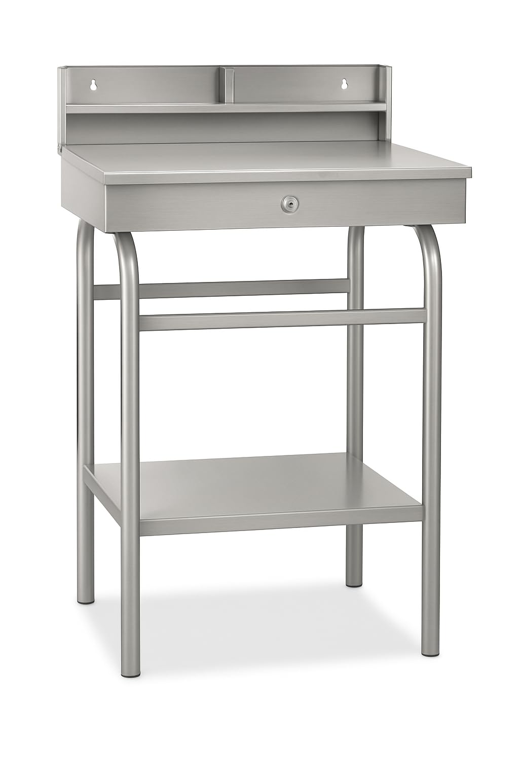 Glownary Steel Receiving Shop Desk, 24W x 23D x 45H inches, Slanted Surface with Storage