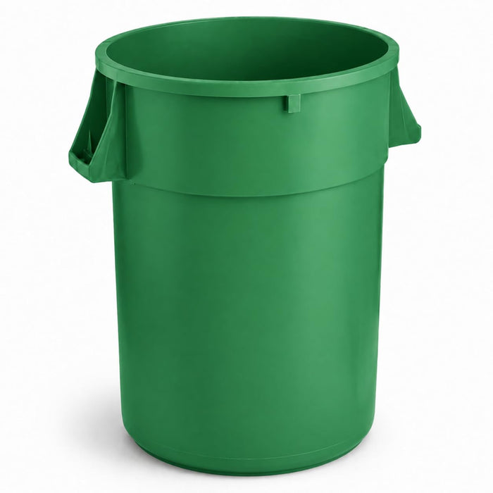 Glownary Commercial Round Trash Can, 44 Gallon, Green, NSF Listed, Heavy-Duty Handles, Indoor Use