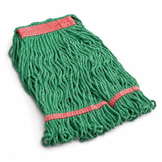 Pro Rayon Blend Looped End Wet Mop Head, 16 oz, Green, 1 Inch Headband, 12/Case