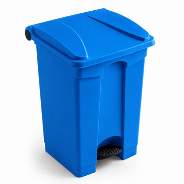 Glownary Medical Step-On Trash Can, 12 Gallon, Blue, Rectangular, Heavy Duty Plastic, 16W x 16D x 24H inches