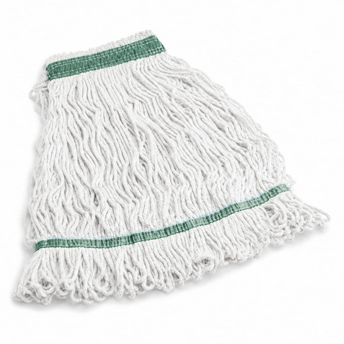 Pro Rayon Blend Looped End Wet Mop Head, 24 oz, 5 Inch Headband, White, 12/Case