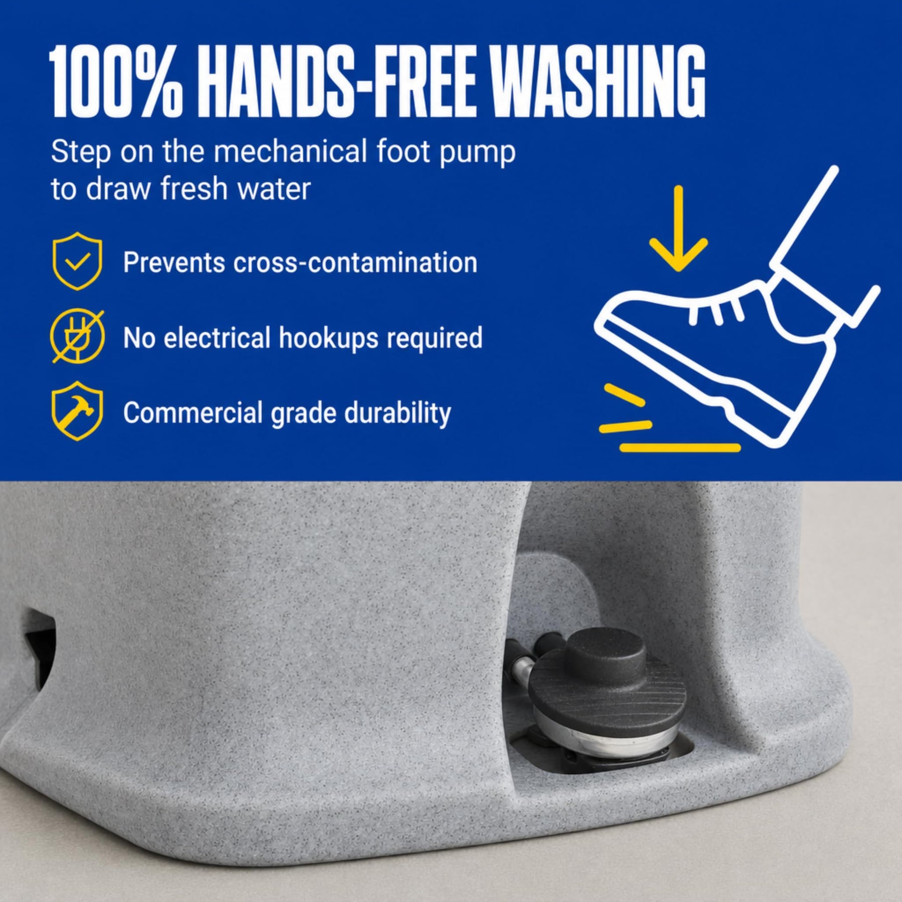 Mobile Hand Wash Station, 16 Gallon, Single Sink with Soap and Paper Towel Dispensers, Gray view 5