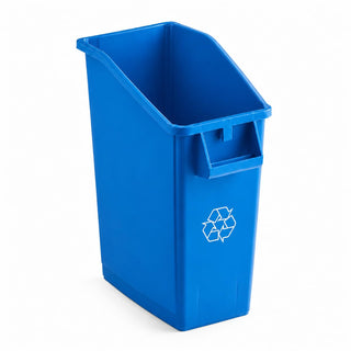Glownary Rectangular Under-Counter Recycling Bin, 13 Gallon, Blue, 21.75W x 11.19D x 26.63H inches