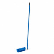 Bi-Level Floor and Wall Scrub Brush, 14 inch, Blue, with 60 inch Metal Handle