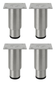 Glownary Adjustable Stainless Steel Legs, Silver, 5-7 Inches Height, 4-Piece Set for Tables and Stands, Leveling Equipment Support