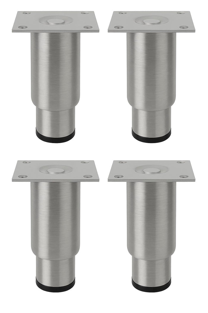 Glownary Adjustable Stainless Steel Legs, Silver, 5-7 Inches Height, 4-Piece Set for Tables and Stands, Leveling Equipment Support