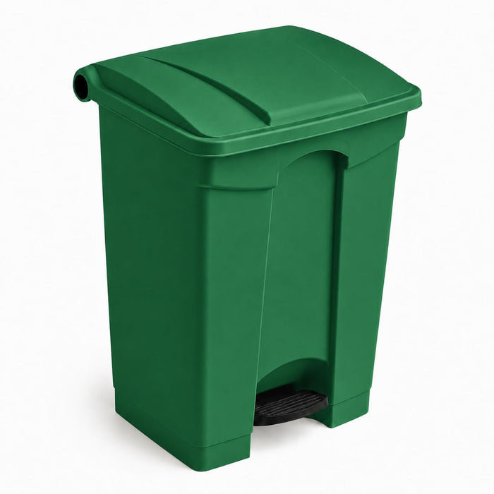 Glownary Rectangular Step-On Trash Can, 18 Gallon, Heavy Duty Plastic, Green, 20W x 16D x 26H inches