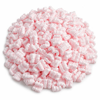 Anti-Static Packing Peanuts, Pink, 3.5 Cu. Ft., S-Shaped Polystyrene, Shock Absorbing
