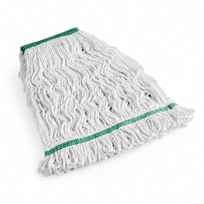 Pro Rayon Blend Looped End Wet Mop Head, 24 oz, 1 Inch Headband, White, 12/Case