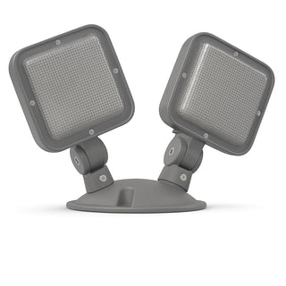 Glownary Double Head LED Emergency Light, Indoor/Outdoor, 2.4W, 120V/277V, Gray