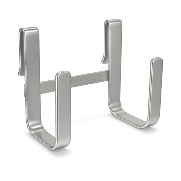 Glownary Large Chrome Double Snap-On J-Hook for Wire Shelving, Steel, 2.25x3.5 Inch, 20 lb Capacity, Silver