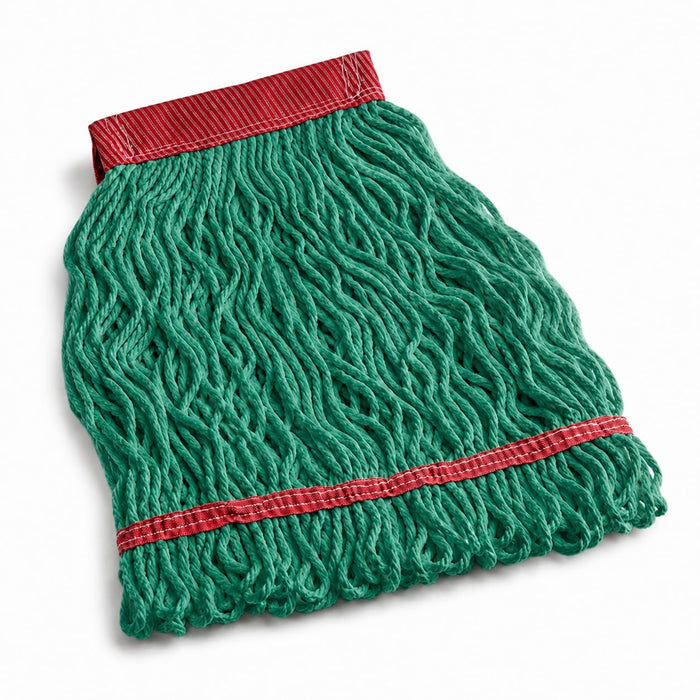Pro Rayon Blend Looped End Wet Mop Head, 16 oz, Green, 5 Inch Headband, 12/Case
