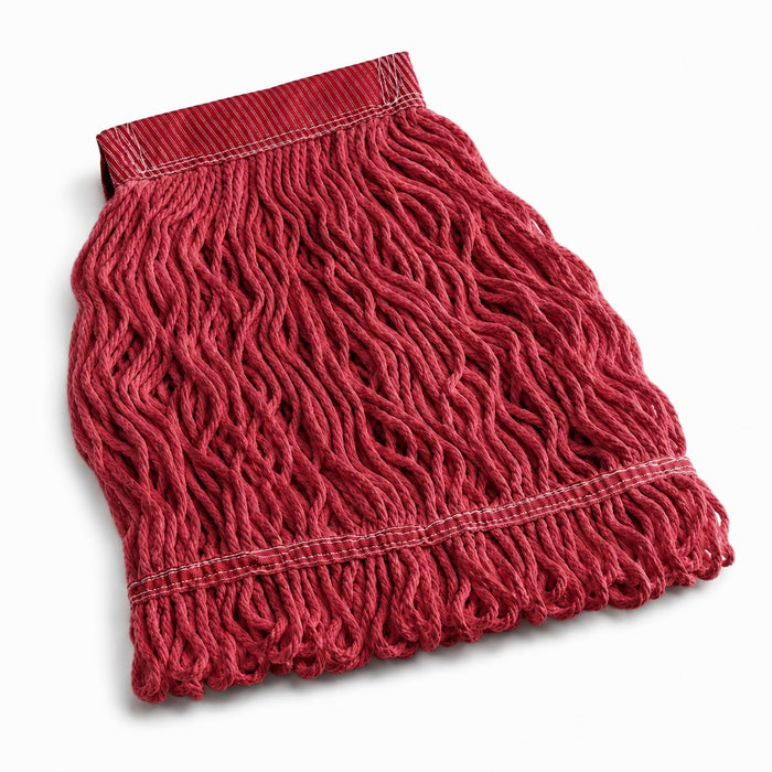 Pro Rayon Blend Looped End Wet Mop Head, 16 oz, 5 Inch Headband, Red, 12/Case