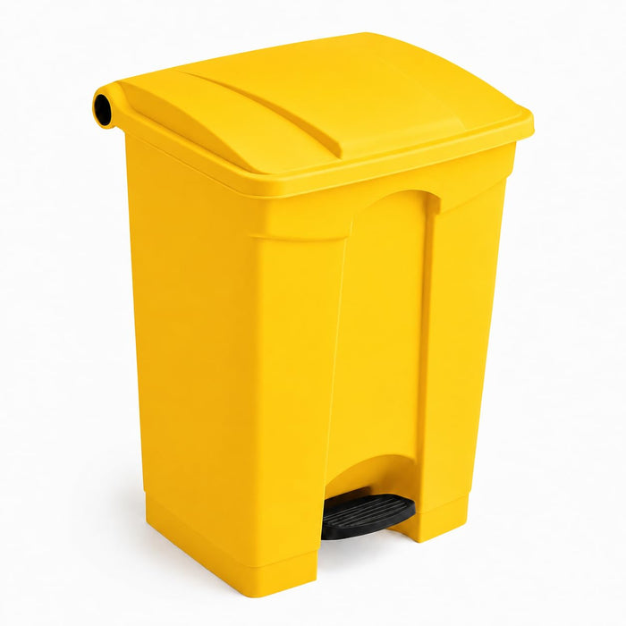 Glownary Medical Step-On Trash Can, 18 Gallon, Yellow, Rectangle, Heavy Duty Plastic, 20W x 16D x 26H inches
