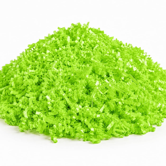 Crinkle Paper Shred, 10 lb, Lime Green, S-Shaped Cut, Recyclable Packing Material