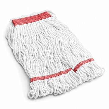 Pro Rayon Blend Looped End Wet Mop Head, 16 oz, 1 Inch Headband, White, 12/Case