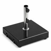 Glownary Square Black Granite Umbrella Base, 110 lb, 19.75 x 19.75 x 16 Inches, with Wheels, Pull-Out Handle