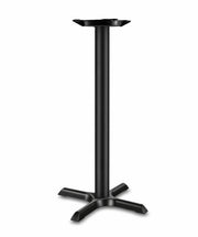 Glownary Cast Iron Bar Height Table Base, Black Powder-Coated, 22x22 Inch Cross Base, 3 Inch Column, Indoor Commercial Use