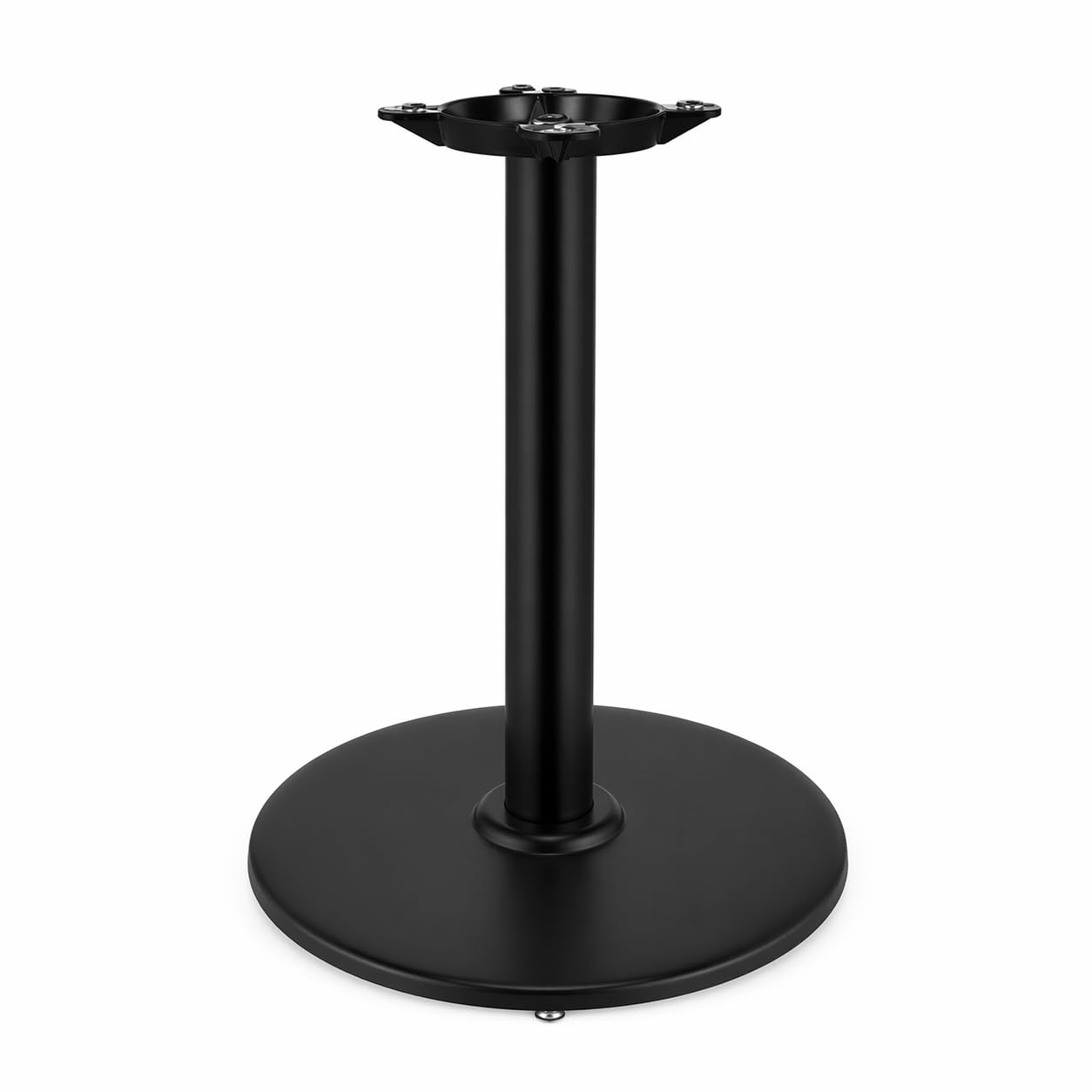 Glownary Cast Iron Round Table Base, Black Powder-Coated, 22 Inch Diameter, 28 Inch Height, 3 Inch Post, Indoor Commercial Use