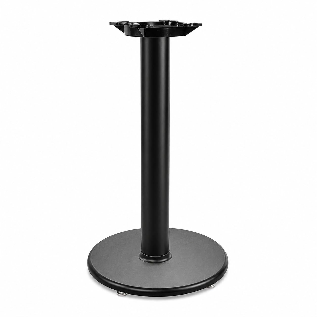 Glownary Cast Iron Round Table Base, Black Powder-Coated, 17 Inch Diameter, 28 Inch Height, 3 Inch Post, Indoor Commercial Use