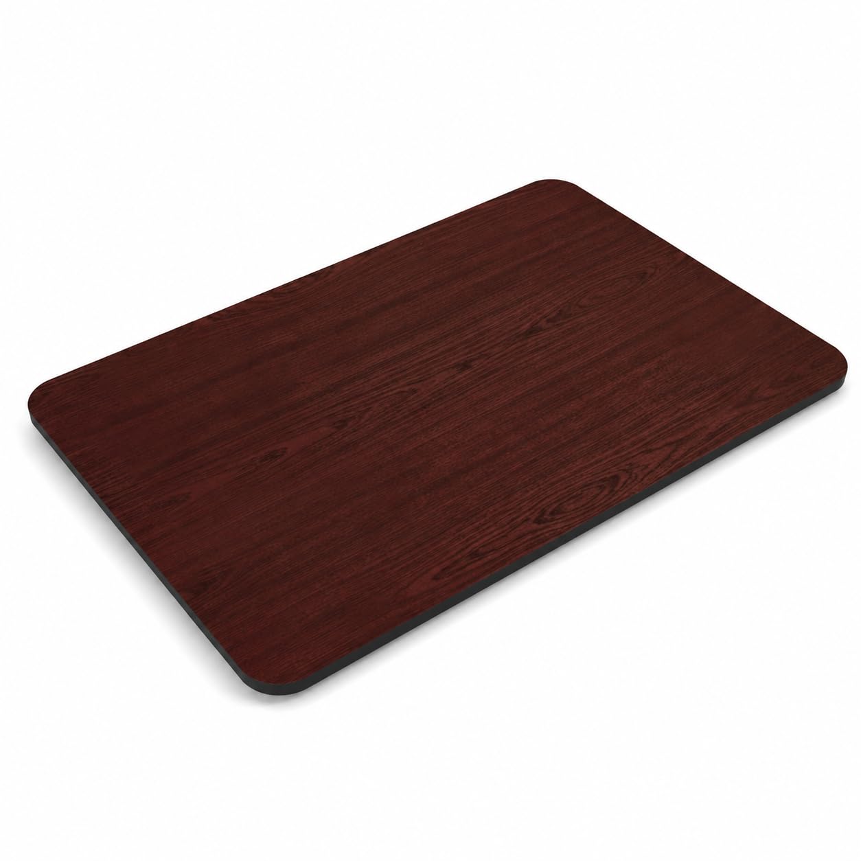 Glownary Reversible Rectangular Table Top, Cherry and Black Laminate, 30 x 48 Inch, Particle Board Core, 1 Inch Thick