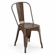 Glownary Alloy Copper Outdoor Cafe Chair, Steel Construction, Modern Industrial Style, Stackable, 33.1x17.5 Inch, 400 lb Capacity, Indoor and Outdoor Use