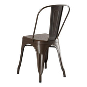 Glownary Alloy Copper Outdoor Cafe Chair, Steel Construction, Modern Industrial Style, Stackable, 33.1x17.5 Inch, 400 lb Capacity, Indoor and Outdoor Use view 2