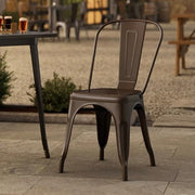Glownary Alloy Copper Outdoor Cafe Chair, Steel Construction, Modern Industrial Style, Stackable, 33.1x17.5 Inch, 400 lb Capacity, Indoor and Outdoor Use view 3