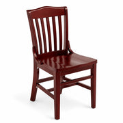 Glownary School House Chair, Mahogany Finish Beechwood, Slat Back Design, 350 lb Capacity, 34.9 x 19.8 x 18.1 Inches, Indoor Restaurant Dining