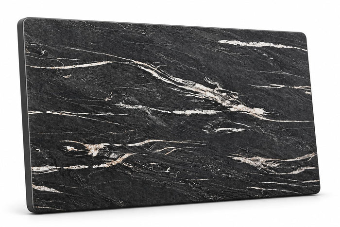 Glownary Excalibur Rectangular Table Top, Letizia Faux Marble Finish, Black Laminate, 28x48 Inch, Weather-Resistant, Indoor Outdoor Use