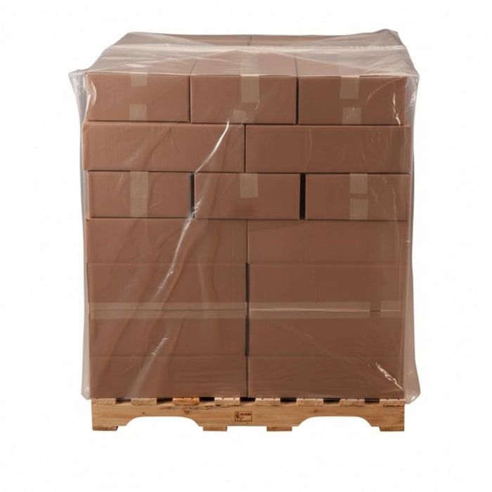 Clear Pallet Cover Roll, 2 Mil Polyethylene, 51 x 49 x 73 Inches, 55 Covers per Roll, Side Gusseted