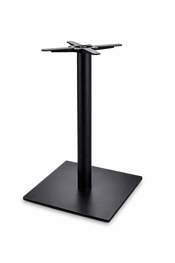 Glownary Excalibur Square Table Base, Black E-Coated Steel, 18x18 Inch, 26.9 Inch Height, Standard Height Base with Spider Support, Indoor Outdoor Commercial Use