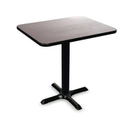 Glownary Lancaster Table & Seating Reversible Cherry/Black Rectangular Table, 24x30 Inch, Standard Height with Cast Iron Base, Indoor Commercial Use