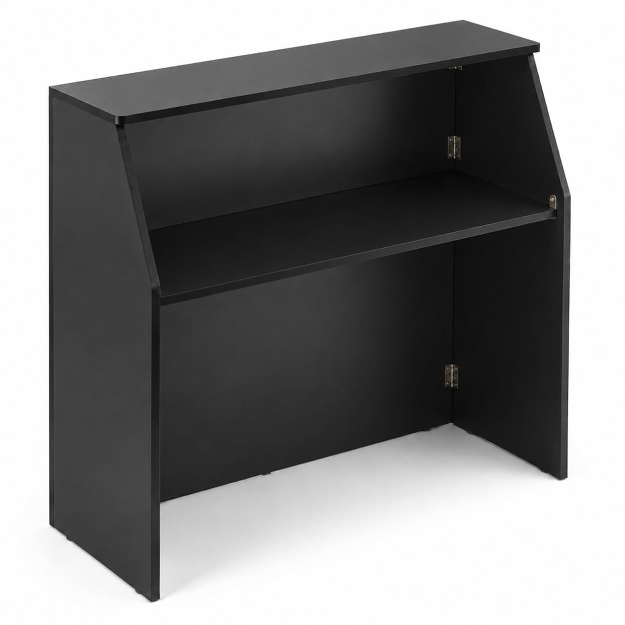 Glownary Foldaway Bar, Black Laminate, 48x19x42.5 Inches, Portable Design, Dual Surface, Removable Tabletop, Rectangle Shape