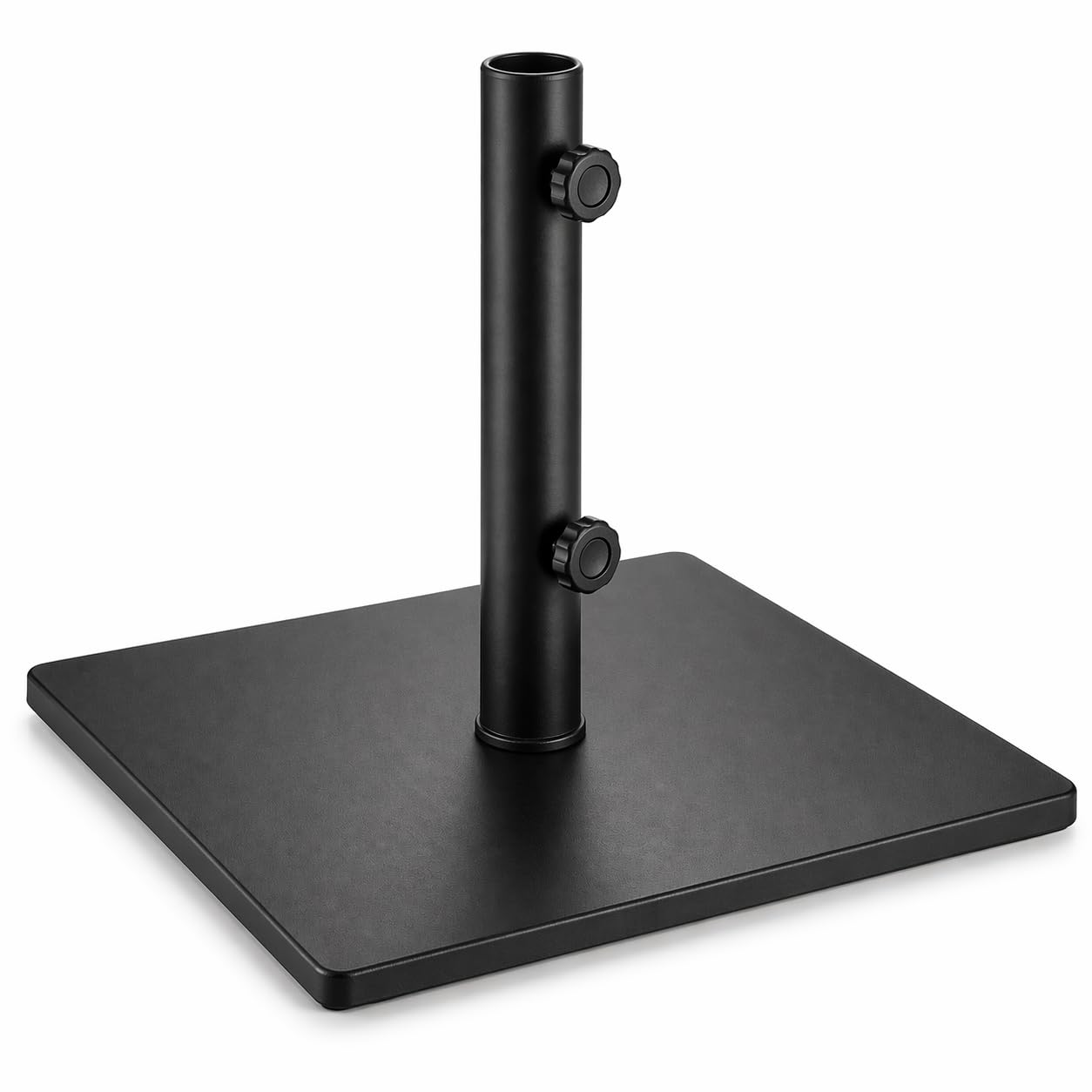 Glownary Square Steel Umbrella Base, Black, 50 lb Weight Capacity, 19 x 19 x 15 Inches, 1.5 Inch Pole Compatibility