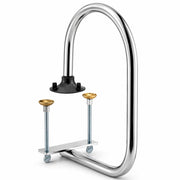 Glownary Chrome-Plated Metal Service Rail, Silver, Bar Waitress Stall, 16 7/8 x 11 7/8 x 6 Inches, Clamp Mount