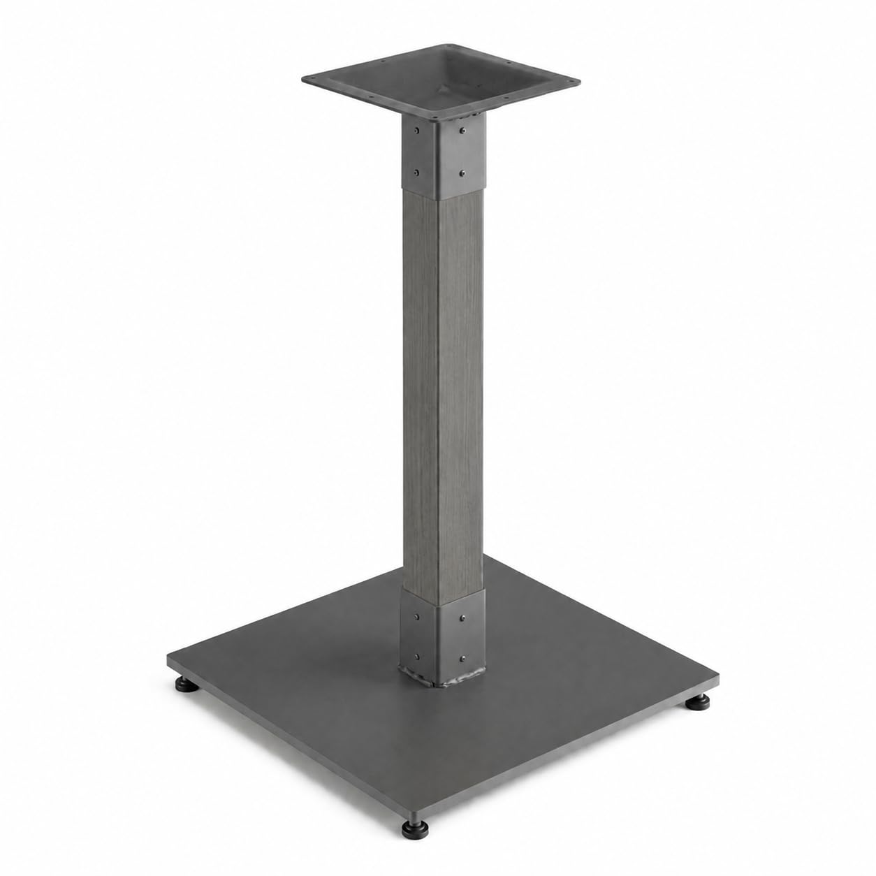 Glownary Industrial Standard Height Table Base, Slate Gray, Wood and Steel, Square Base, 28.5 Inch Height, 400 lb Capacity, Indoor Use