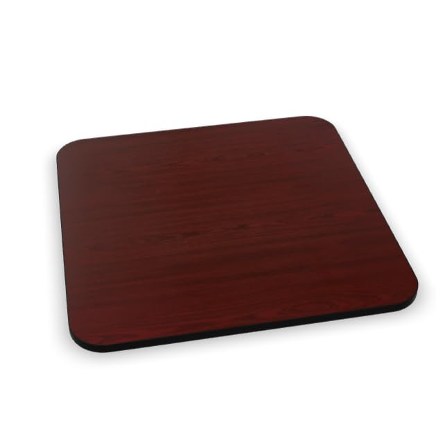 Glownary Square Laminated Table Top, Reversible Cherry/Black, 36 x 36 Inch, Particle Board Core, 1 Inch Thick, Indoor