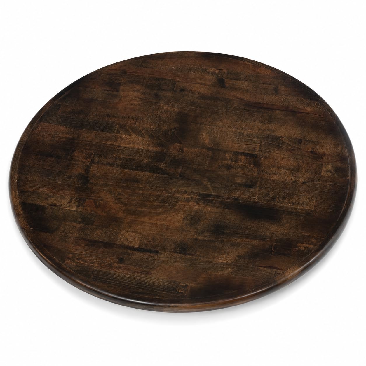 Glownary Round Wood Butcher Block Table Top, Espresso Brown, 36 Inch Diameter, 2 Inch Thick, Indoor Dining, 3-4 Seating