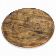 Glownary Round Wood Butcher Block Table Top, Vintage Brown Finish, 36 Inch Diameter, 2 Inch Thick, Indoor Dining