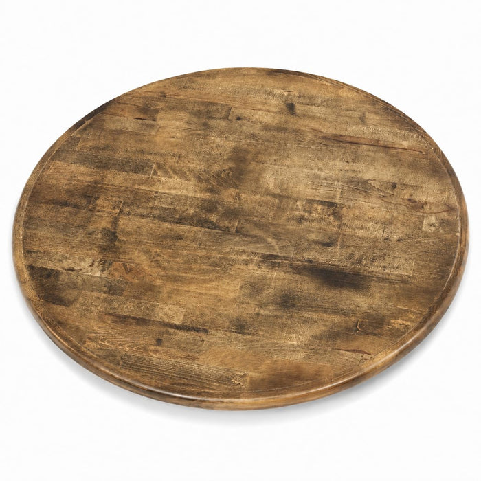 Glownary Round Wood Butcher Block Table Top, Vintage Brown Finish, 36 Inch Diameter, 2 Inch Thick, Indoor Dining