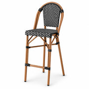 Glownary Bistro Outdoor Barstool (Black and White Checkered, Bar Stool, Without Arms)
