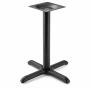 Glownary Excalibur Cross Table Base, Black E-Coated Steel, 22x30 Inch, 3 Inch Column, Standard Height 29 Inch, Indoor Outdoor