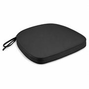 Glownary Black Chiavari Chair Cushion, Polyester with Polyurethane Foam, 15.5x9.5 Inch, 2 Inch Thick, Machine Washable, with Ties