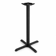 Glownary Cast Iron Table Base, Black Powder-Coated, 22x30 Inch Cross Base with 3 Inch Steel Column, 41 Inch Bar Height