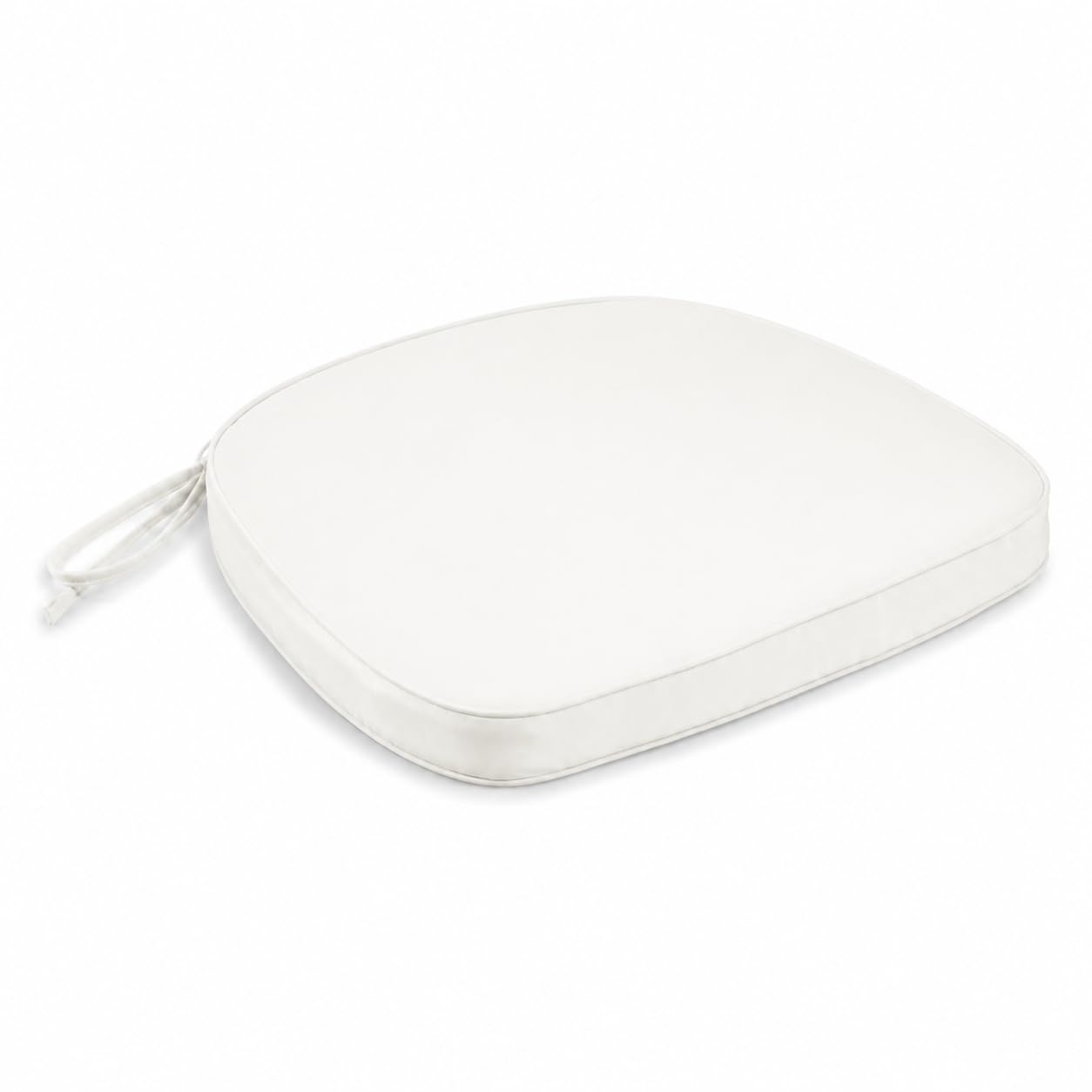 Glownary Chiavari Chair Cushion, Ivory, Polyester with 2 Inch Thick Polyurethane Padding, 15.5x9.5 Inch, Machine Washable, Outdoor Use