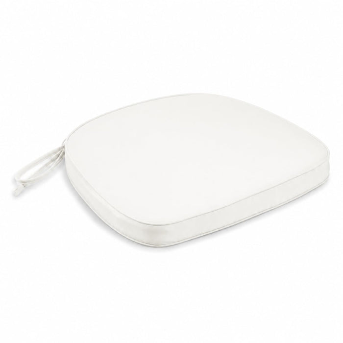 Glownary Chiavari Chair Cushion, Ivory, Polyester with 2 Inch Thick Polyurethane Padding, 15.5x9.5 Inch, Machine Washable, Outdoor Use