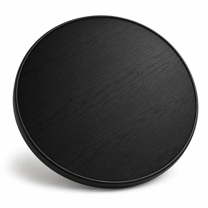 Glownary Round Table Top, 30 Inch MDF with Black Wood Finish, Thermo-Formed PVC Cover, Indoor Commercial Use, Scratch Resistant