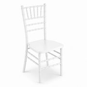 Glownary White Wood Chiavari Chair, Indoor Outdoor Use, 35 Inch Height, 400 lb Capacity, Stackable, Without Arms, Standard Seat