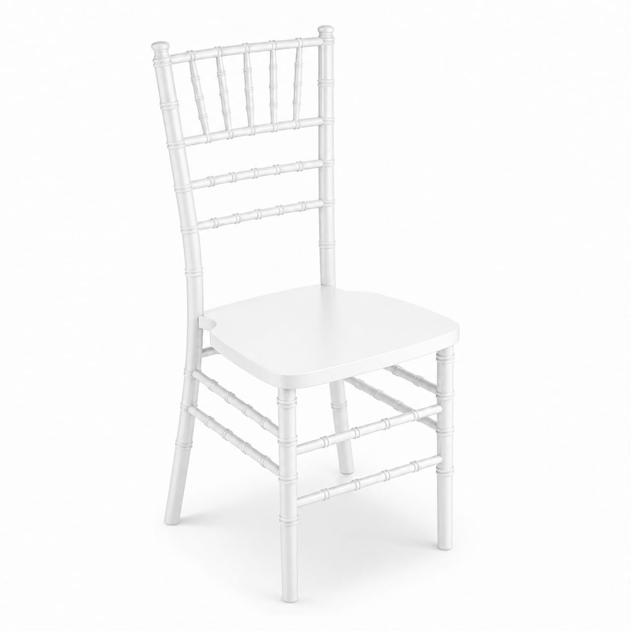 Glownary White Wood Chiavari Chair, Indoor Outdoor Use, 35 Inch Height, 400 lb Capacity, Stackable, Without Arms, Standard Seat